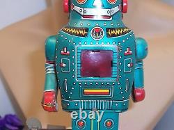 Vintage Tin Mechanical Mighty Robot Wind Up Noguchi Shoten made in Japan