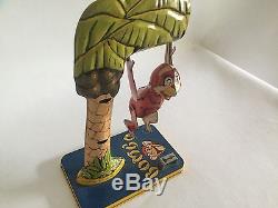 Vintage Tin Toy Bombo Monkey key 1930's wind up