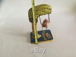 Vintage Tin Toy Bombo Monkey key 1930's wind up