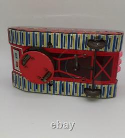 Vintage Tin Wind-UpBump'n Go Space Explorer Toy With Driver & Guns