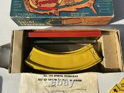 Vintage Tin Wind Up SPIRAL SPEEDWAY, No 320, Original Box, Key & Instructions