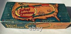 Vintage Tin Wind Up SPIRAL SPEEDWAY, No 320, Original Box, Key & Instructions