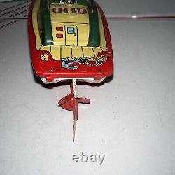 Vintage Tin Wind Up Toy Boat Sea Elizabeth Japan. NICE! Works