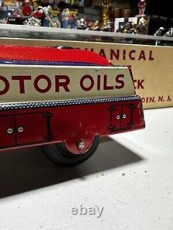 Vintage Tin Wind Up Walt Reach Toys by Courtland Gasoline Truck WITH BOX ETC