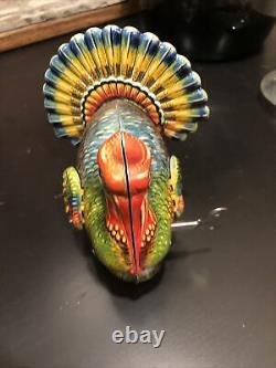 Vintage Tin windup turkey Toy George Kohler