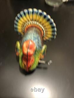 Vintage Tin windup turkey Toy George Kohler