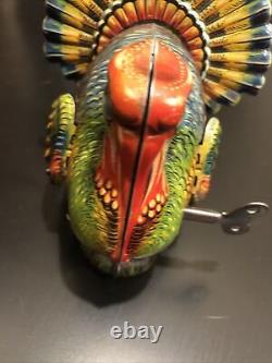 Vintage Tin windup turkey Toy George Kohler