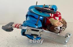 Vintage Touchdown Pete Line Mar Tin Toy Windup Football Player Works See Video
