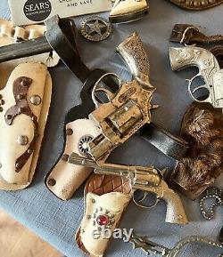 Vintage Toy Cap Guns And Holsters Lot of 8