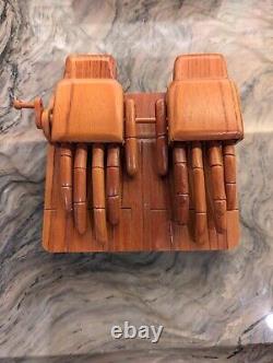 Vintage Toy Crank Hands, Beautiful Wood Handmade Vintage