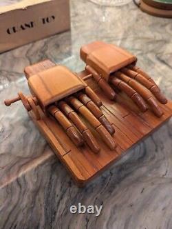 Vintage Toy Crank Hands, Beautiful Wood Handmade Vintage