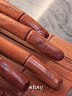 Vintage Toy Crank Hands, Beautiful Wood Handmade Vintage