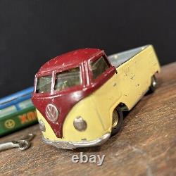 Vintage Toy DUX Volkswagen Van Bus Truck Wind-Up w Key Germany PRIORITY MAIL