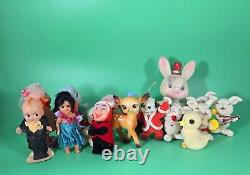 Vintage Toys 1960s Made In Hong Kong, Japan, Velvet Toys Lot Of 17