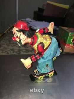 Vintage Tps Roller Skating Clown In Original Box Ex