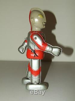 Vintage ULTRAMAN RETURNS Japanese 9 Tin Toy Wind-Up Robot by BULLMARK Japan