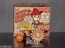Vintage US Made Marx Milton Berle Car Tin Wind Up Toy WithOriginal Box, Excellent