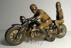 Vintage US Zone Germany CKO 353 Kellerman SOZIUS Motorcycle Tin Windup Toy