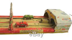 Vintage Unique Art MFG. Tin Litho Wind Up Toy Lincoln Tunnel From 1930s It Works