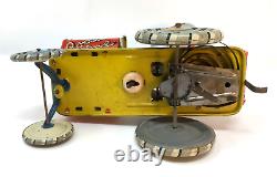 Vintage Unique Art Rodeo Joe Crazy Car Wind Up Tin Toy Works Great