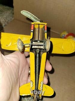 Vintage Unique Art Tin Litho Sky Rangers Wind-Up Toy Broken Arm