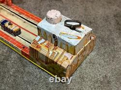 Vintage Unique Art's Mfg Co. Tin Litho Lincoln Tunnel Wind Up Toy, Works Perfect