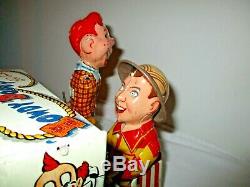 Vintage Unique Arts Co Tin Wind Up Howdy Doody & Bob Smith, Piano Character Toy