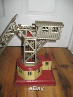 Vintage Us Zone German Crane Antique Tin Toy Wind Up Rare Marklin Bing Station