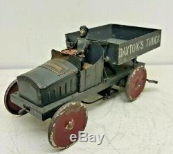 Vintage Victor Bonnet Auto Transport Truck Tinplate Wind-up Toy