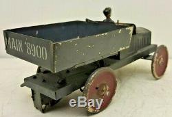 Vintage Victor Bonnet Auto Transport Truck Tinplate Wind-up Toy