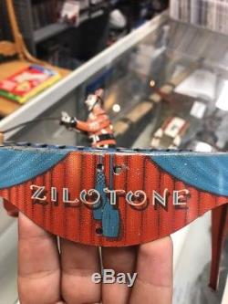 Vintage WOLVERINE ZILOTONE TIN TOY WIND-UP 1930s With Disc (FREE SHIP)