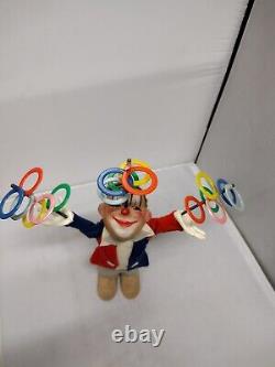 Vintage West German Famous Juggler Juggling Clown Wind Up w Rings and BOX RARE