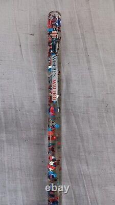 Vintage Where's Waldo Red White & Blue Glitter Wonder Wand Tube Stick 1991