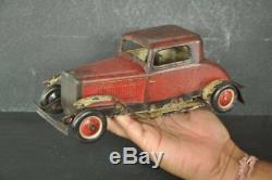 Vintage Wind Up 2413 Chad Valley Litho Sedan Car Tin Toy, England