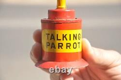 Vintage Wind Up A1 Litho Talking Parrot Tin Toy, Japan