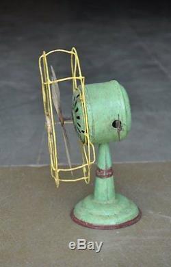 Vintage Wind Up Anchor Mark Litho Small Fan Tin Toy / Model, Japan