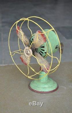 Vintage Wind Up Anchor Mark Litho Small Fan Tin Toy / Model, Japan