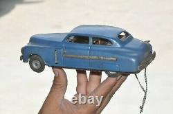 Vintage Wind Up Blue Litho JNF Jndicator Car Tin Toy, Germany