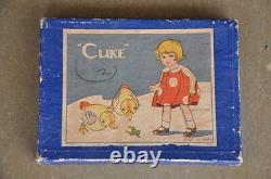 Vintage Wind Up Boxed C. K Trademark Cuke Duck Cathing Frog Toy, Japan