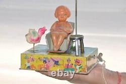 Vintage Wind Up C. K Trademark Boardwalk Delight Litho Tin & Celluloid Toy, Japan