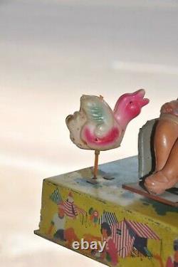 Vintage Wind Up C. K Trademark Boardwalk Delight Litho Tin & Celluloid Toy, Japan