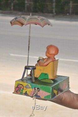 Vintage Wind Up C. K Trademark Boardwalk Delight Litho Tin & Celluloid Toy, Japan