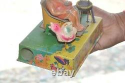 Vintage Wind Up C. K Trademark Boardwalk Delight Litho Tin & Celluloid Toy, Japan