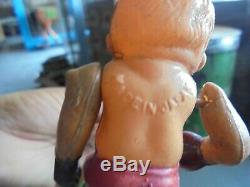 Vintage Wind Up Colorful Celluloid & Tin Boxer Fighting Toy, Japan