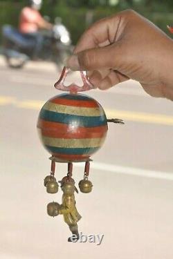 Vintage Wind Up F. D Litho Colorful Spinning Rattle Baby Toy, Japan