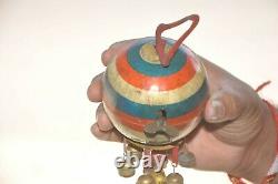 Vintage Wind Up F. D Litho Colorful Spinning Rattle Baby Toy, Japan