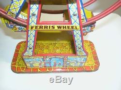 Vintage Wind Up J. Chein Hercules Ferris Wheel