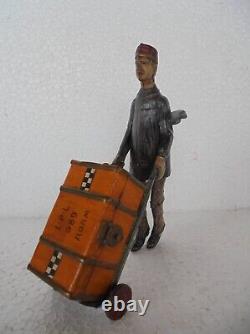 Vintage Wind Up Lehmann Trademark Adam Porter 689 Litho Tin Toy, Germany