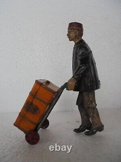 Vintage Wind Up Lehmann Trademark Adam Porter 689 Litho Tin Toy, Germany