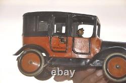 Vintage Wind Up Lenox 530 Yellow Cab Co. Litho Car Tin Toy, Germany